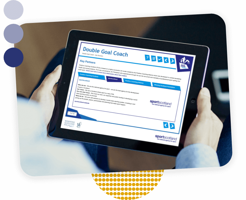sportscotland eLearning on a tablet