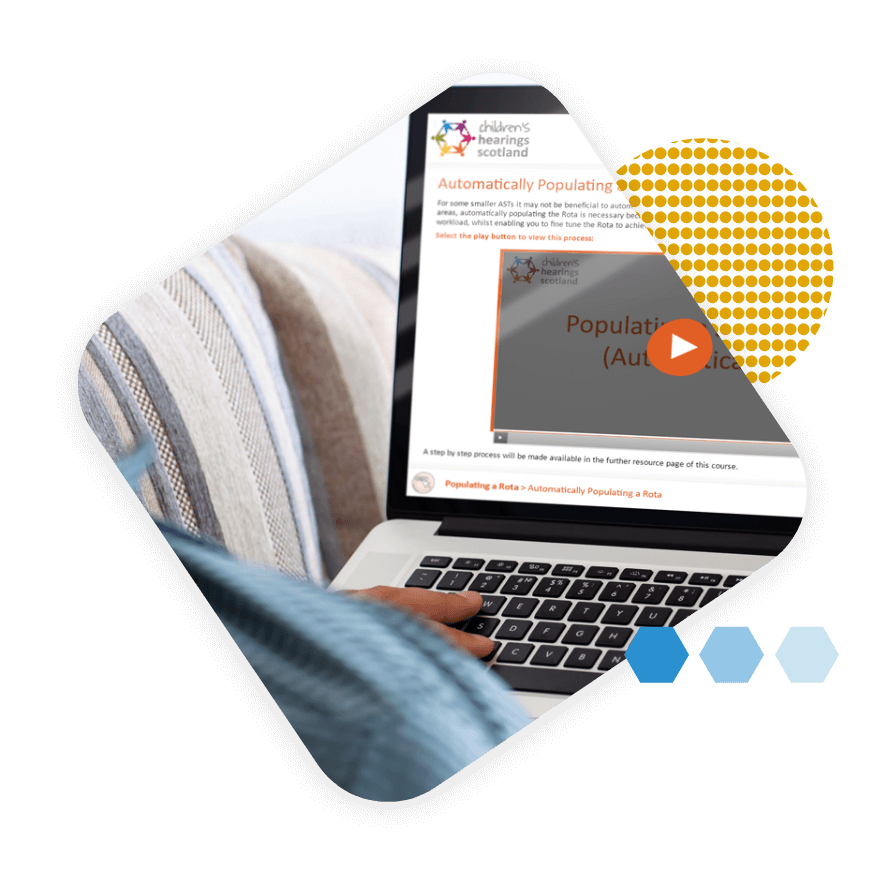 Children's Hearings Scotland Bespoke eLearning on a Laptop