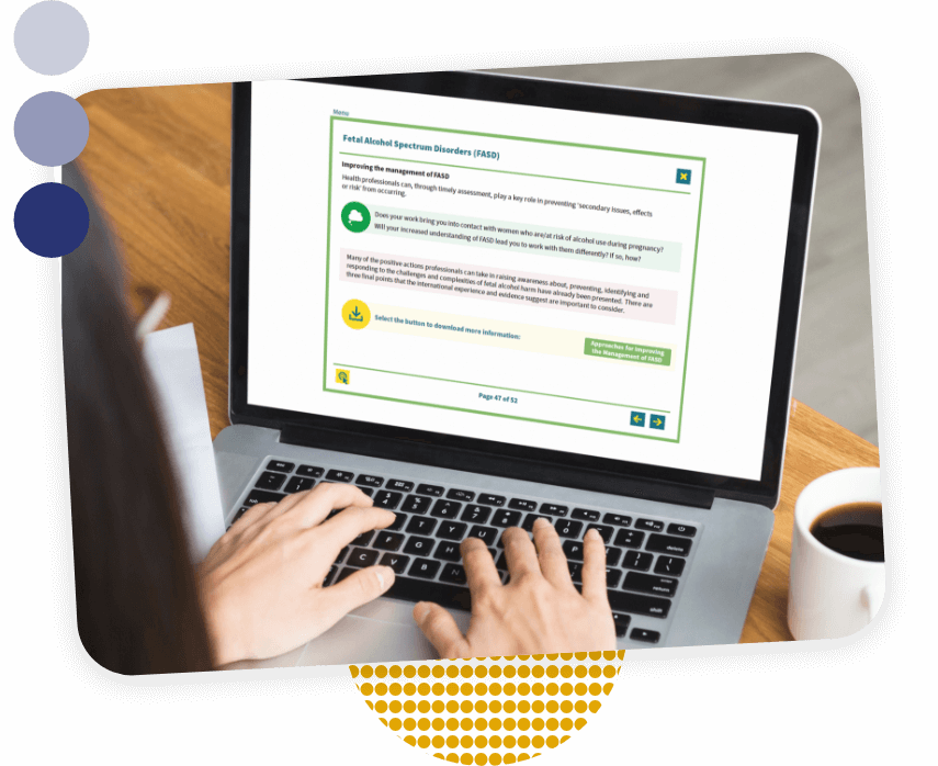 The Scottish Government - Fetal Alcohol Spectrum Disorders (FASD) eLearning on Laptop