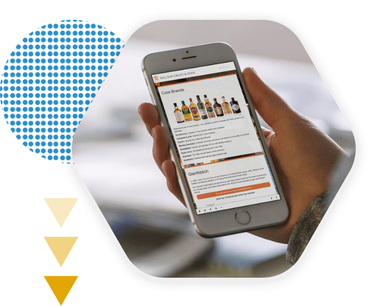 William Grant and Sons Corporate Induction on a Mobile Device